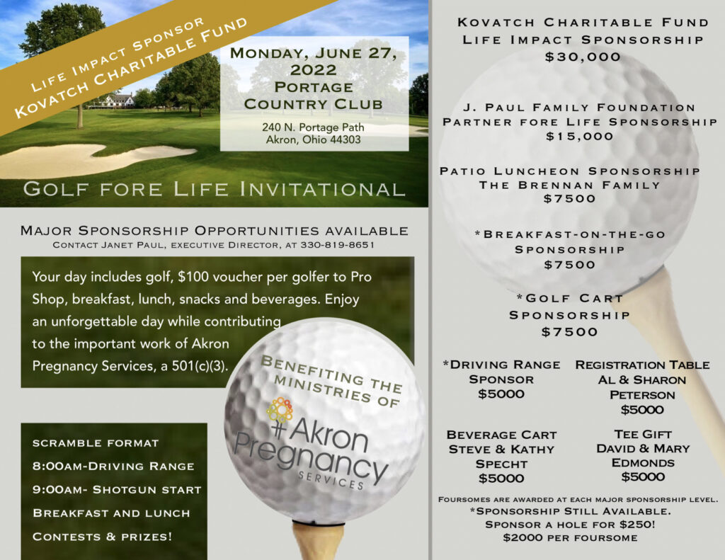 z old Golf Fore Life 2022 – Akron Pregnancy Services